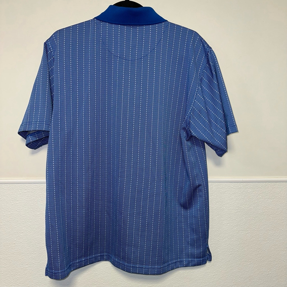 Men's George Golf Polo Shirt Medium Blue Striped (38/40) Short Sleeve - Picture 2 of 9